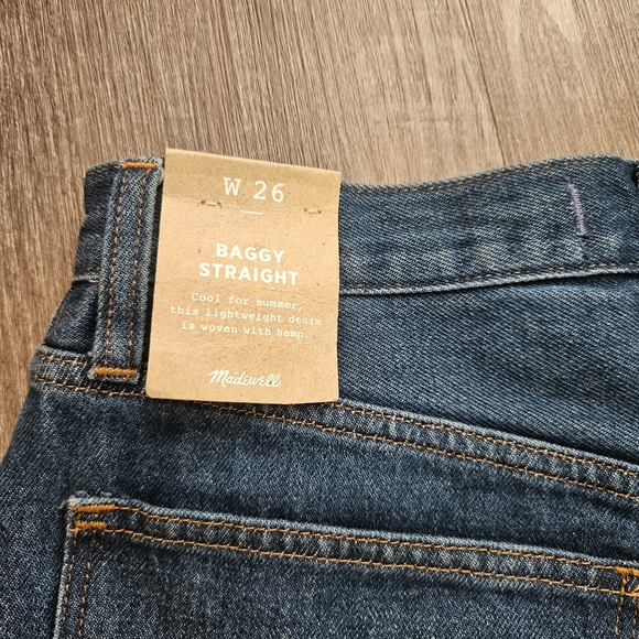 MADEWELL Baggy Straight Hi Rise Jeans Size 26 New With Tags Medium Wash - Picture 6 of 8